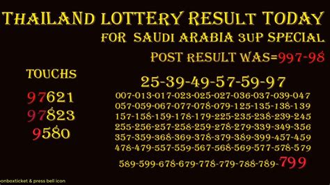 thai lottery result today saudi arabia|Thai Lottery Results .